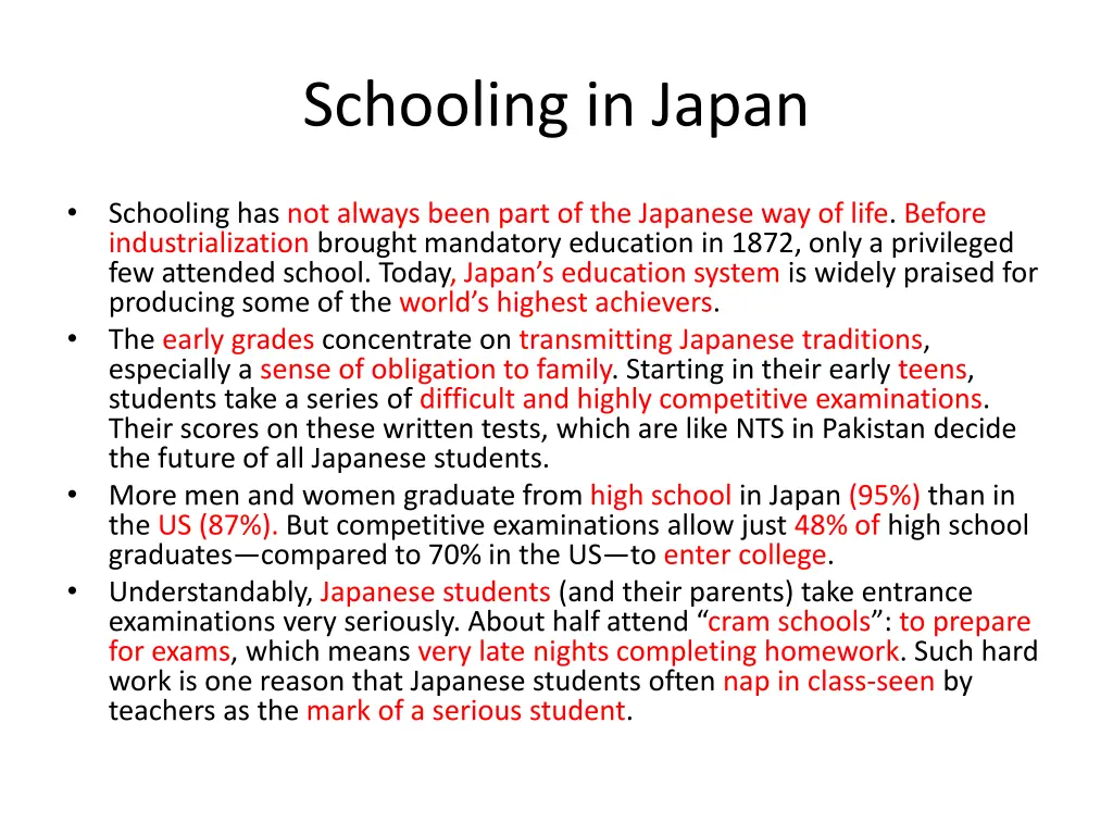 schooling in japan