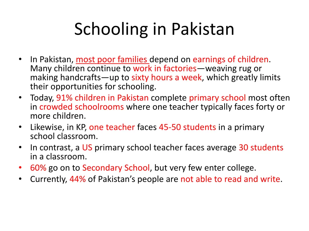 schooling in pakistan