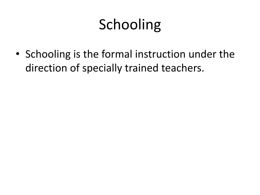 schooling