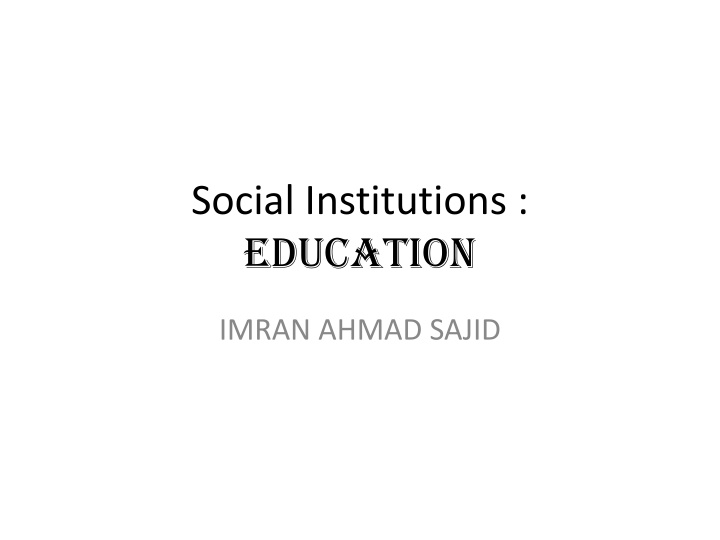 social institutions education