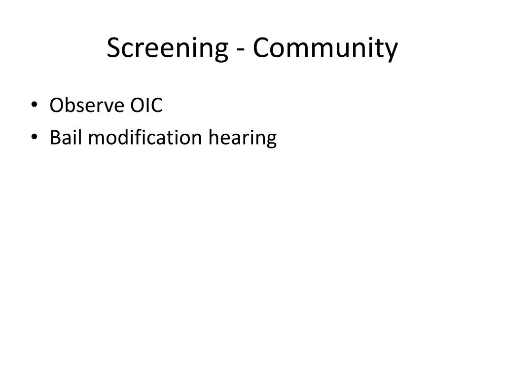 screening community 1