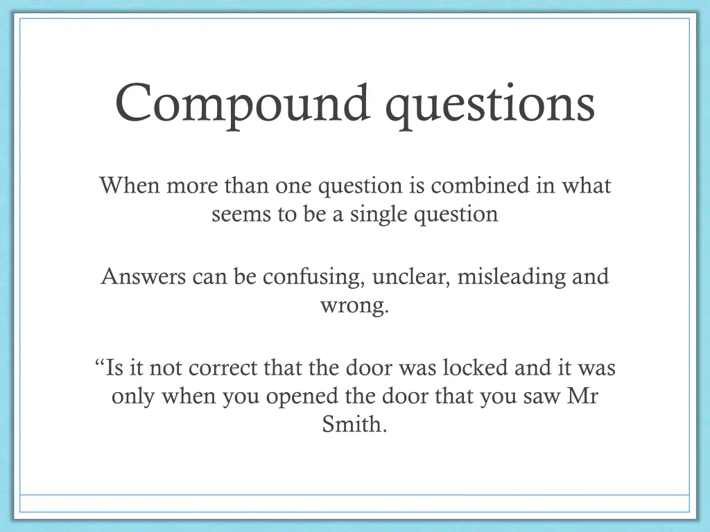 compound questions