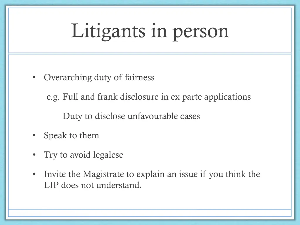 litigants in person