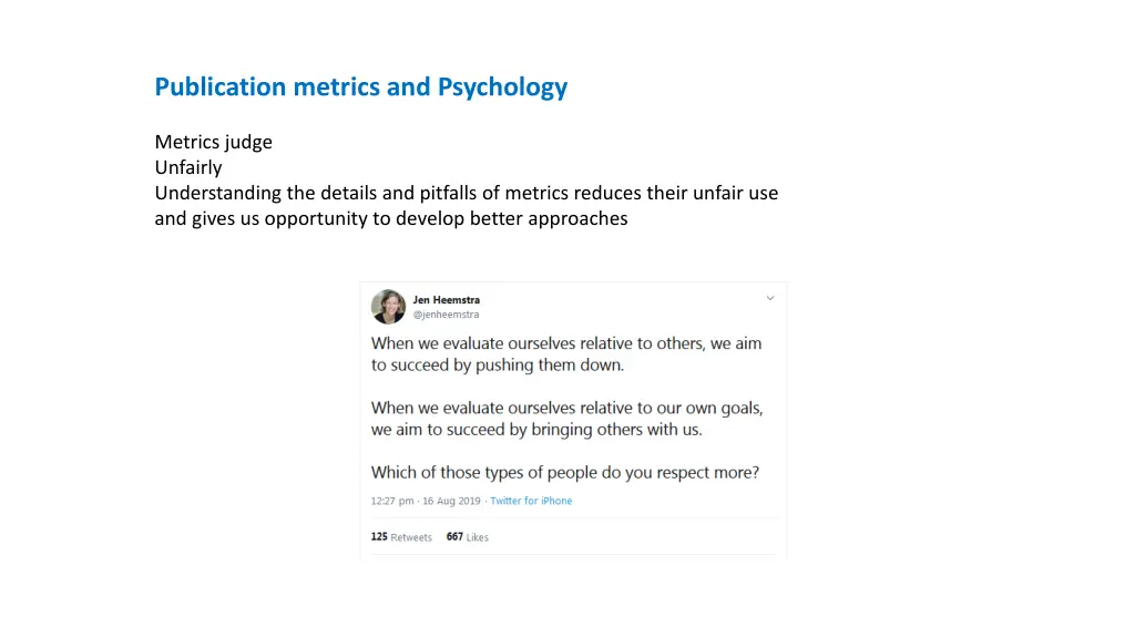 publication metrics and psychology