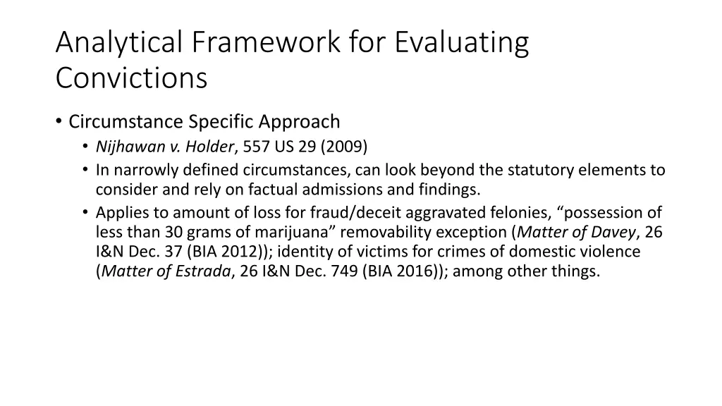 analytical framework for evaluating convictions 2