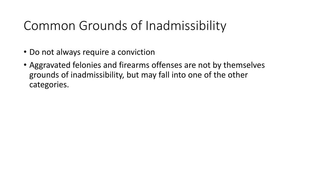 common grounds of inadmissibility