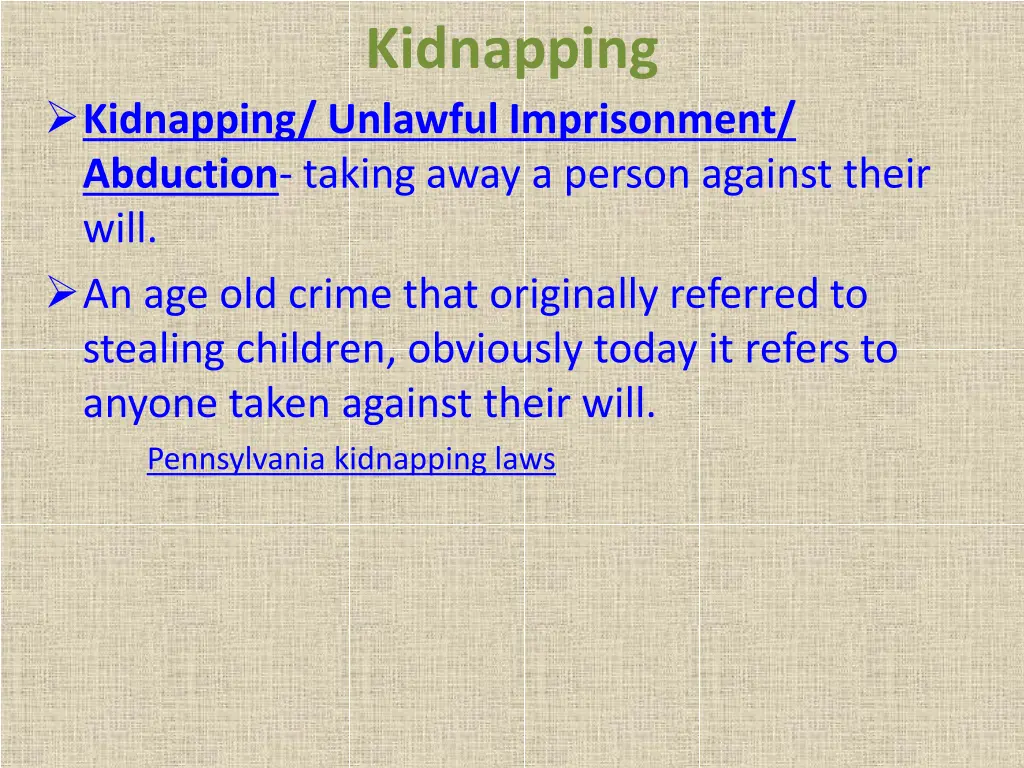 kidnapping