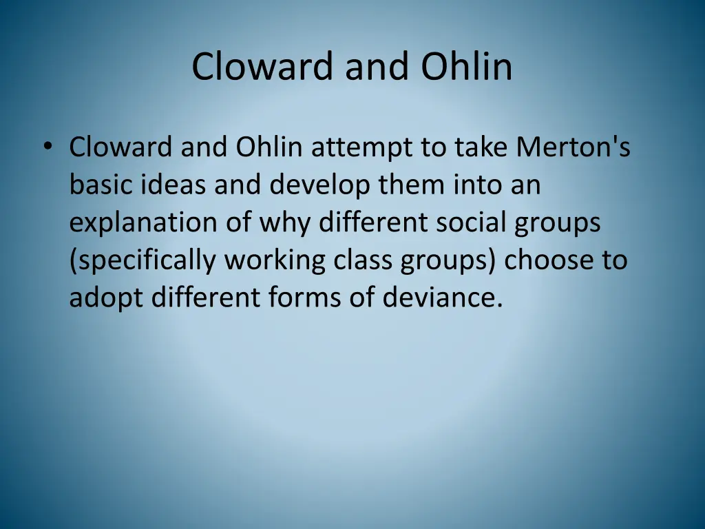 cloward and ohlin