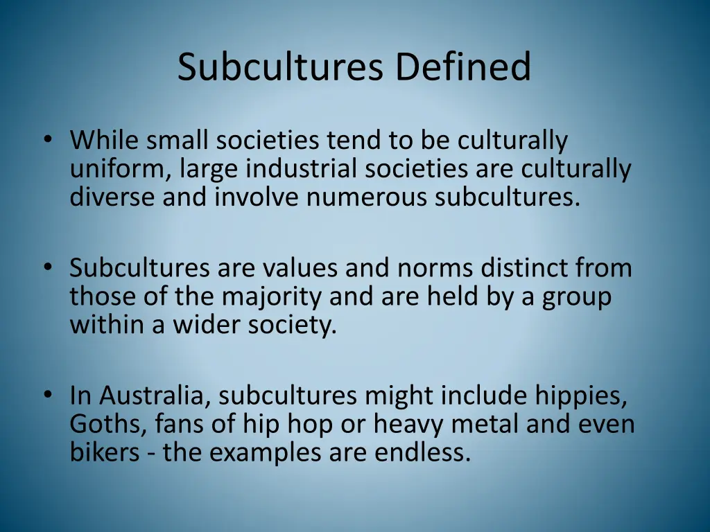 subcultures defined