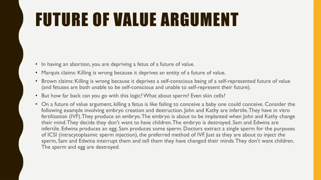 future of value argument