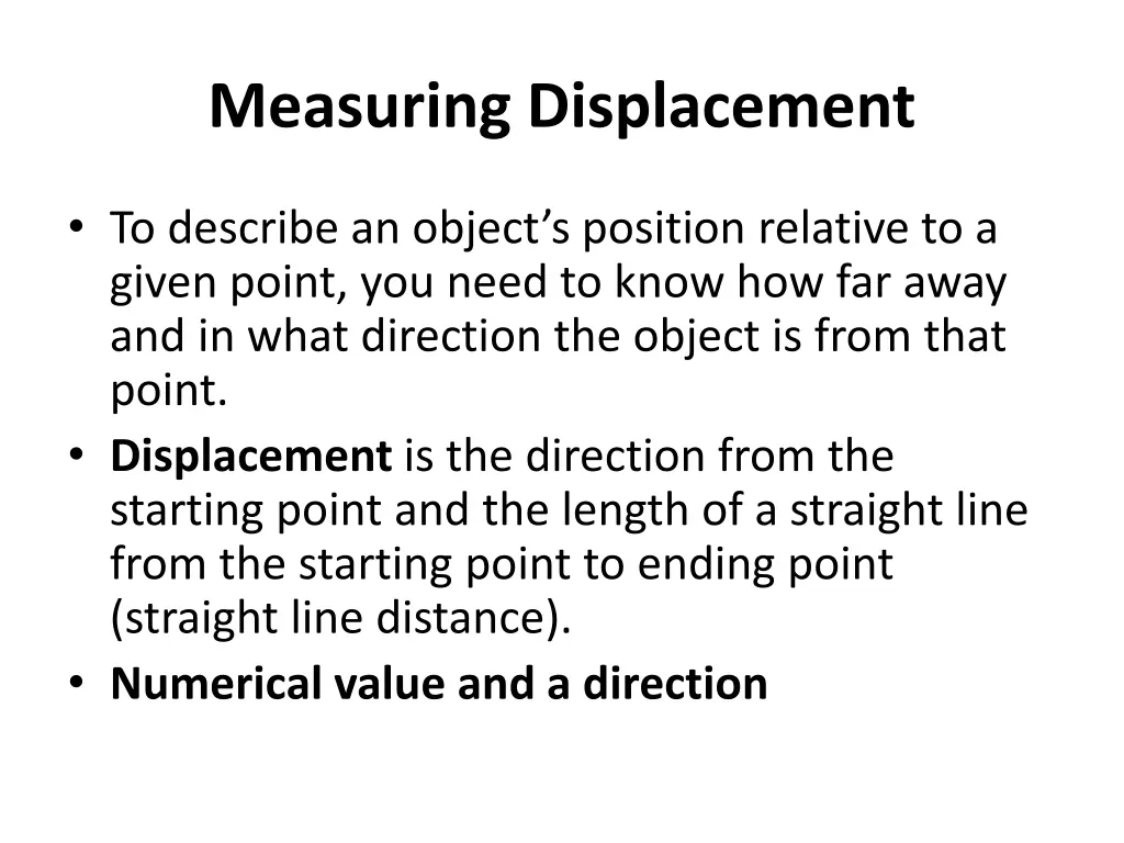 measuring displacement