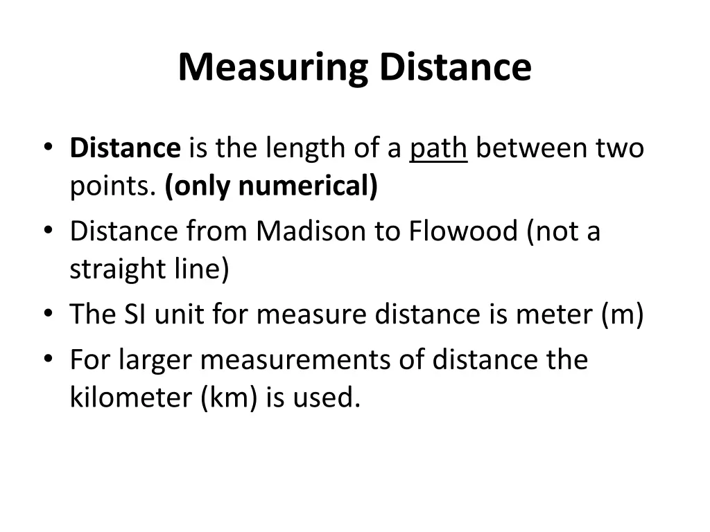 measuring distance