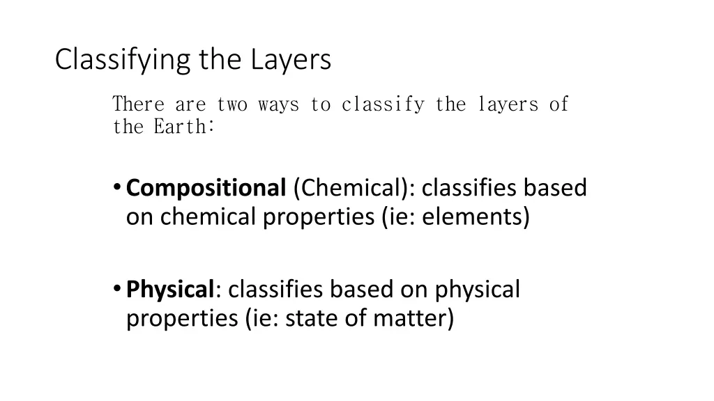 classifying the layers