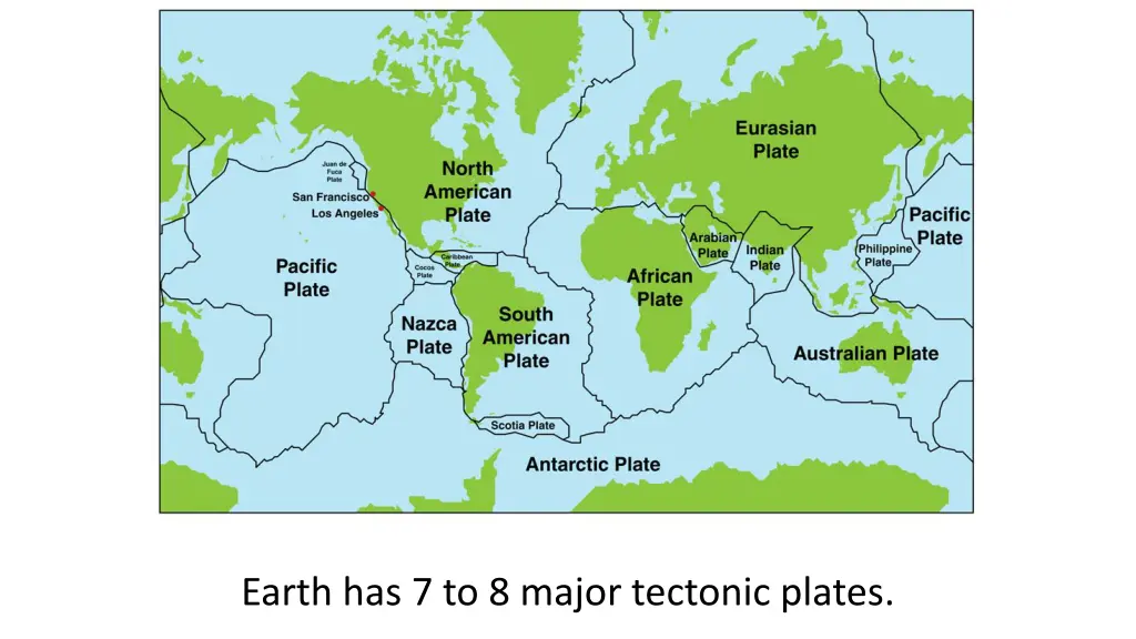 earth has 7 to 8 major tectonic plates