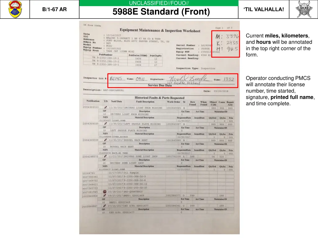 unclassified fouo 5988e standard front