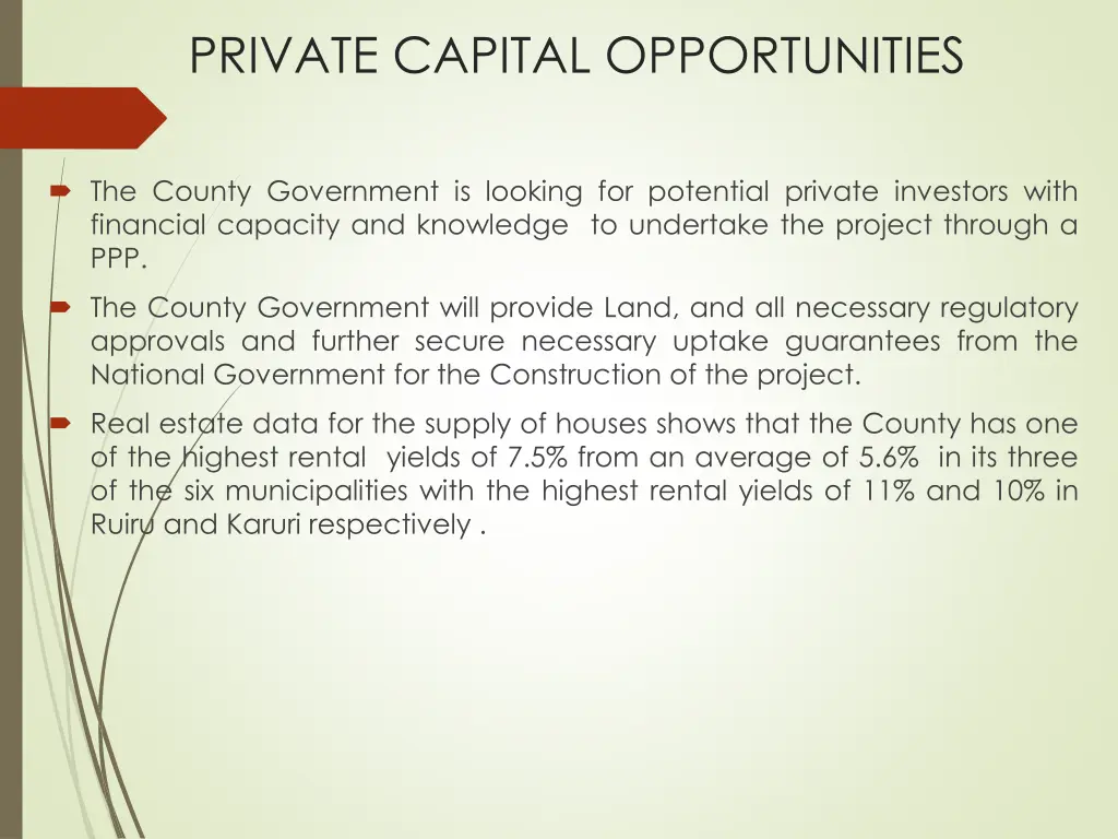 private capital opportunities