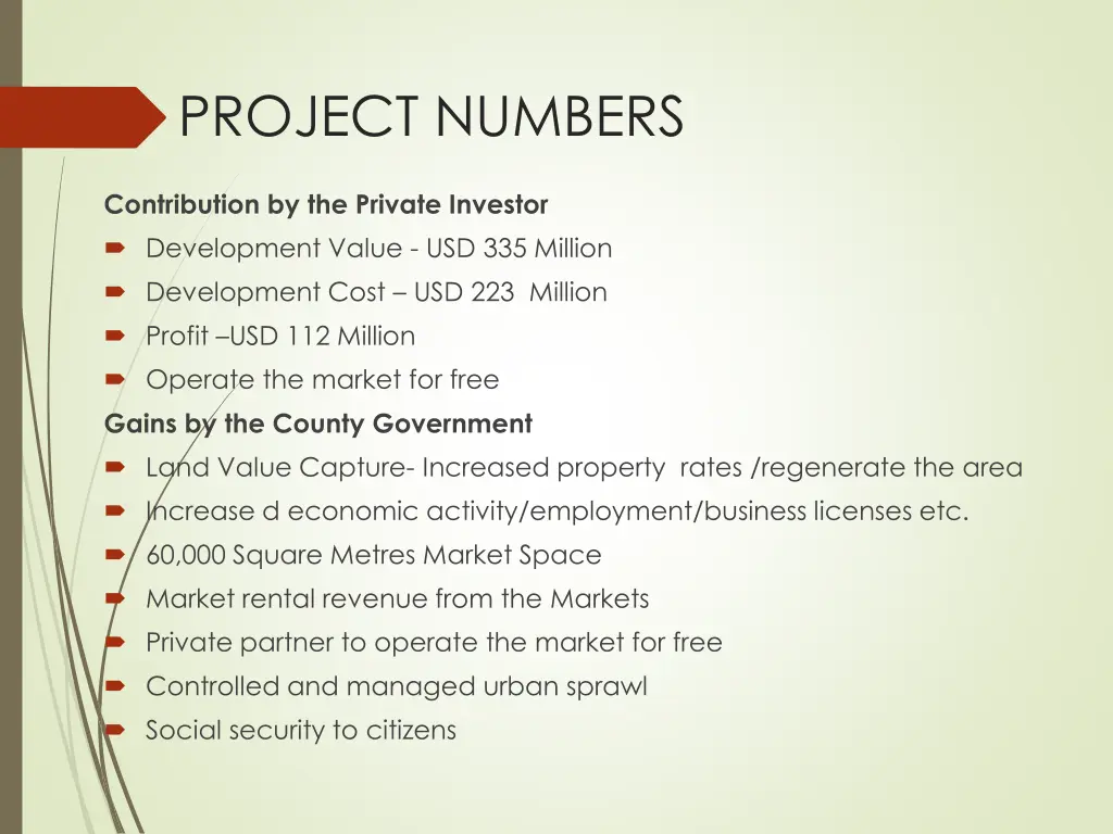 project numbers