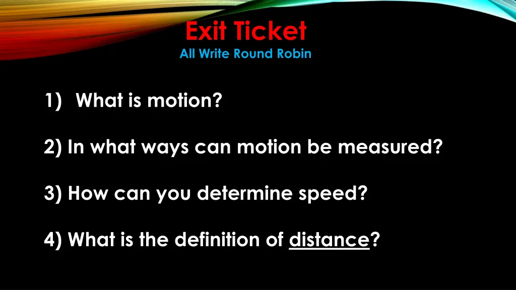 exit ticket all write round robin