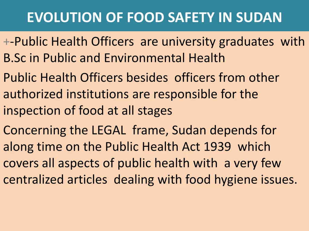 evolution of food safety in sudan 1