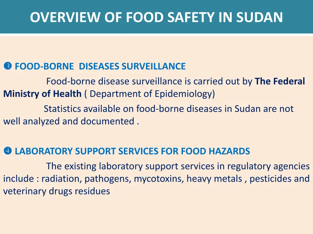 overview of food safety in sudan