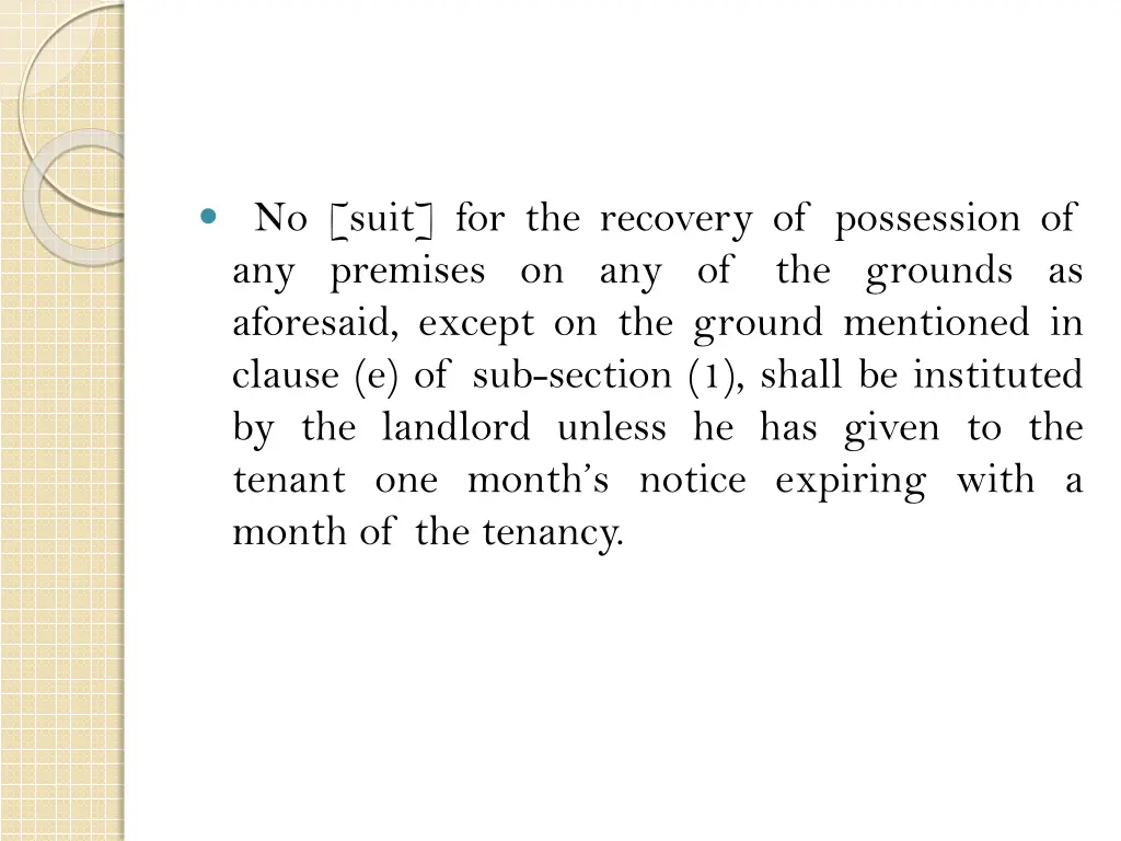 no suit for the recovery of possession