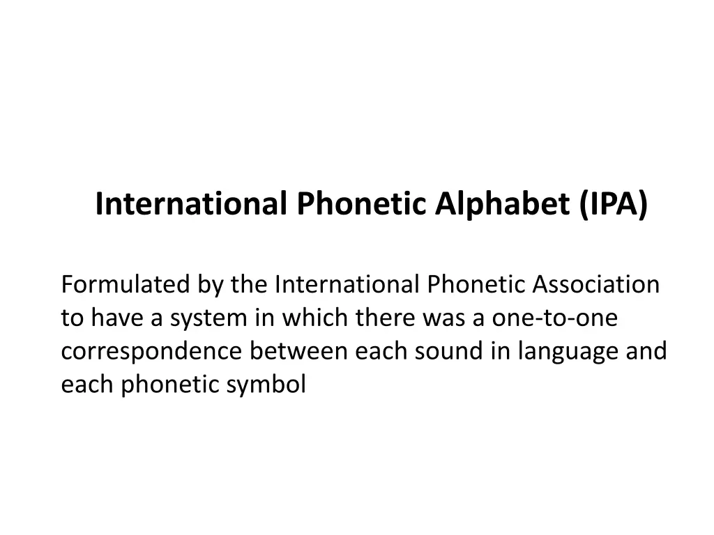 international phonetic alphabet ipa