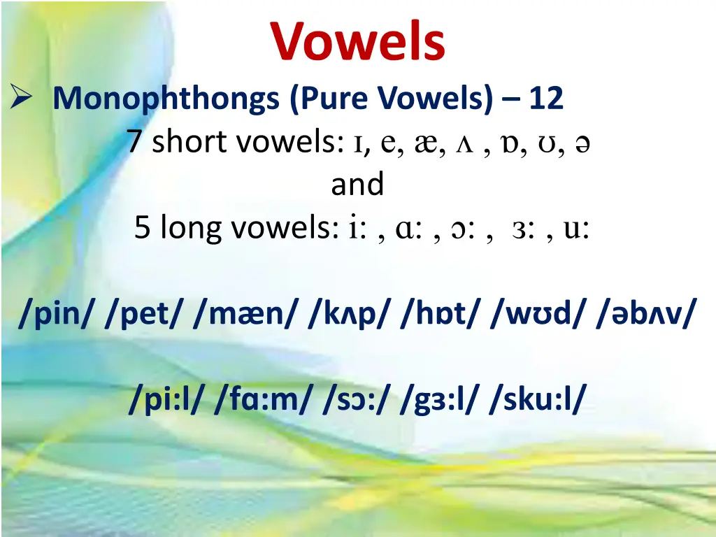 vowels