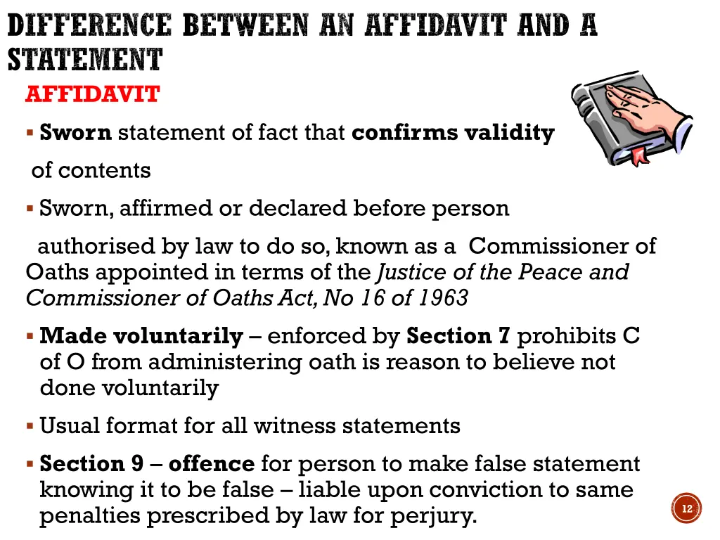 difference between an affidavit and a statement 1