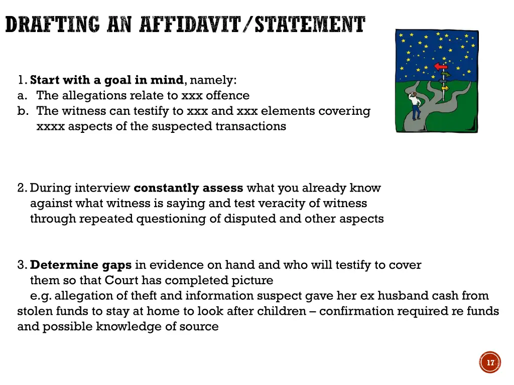 drafting an affidavit statement