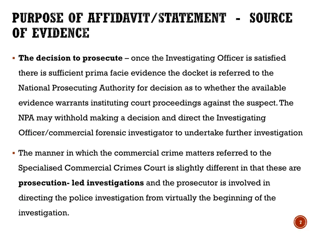 purpose of affidavit statement source of evidence 2