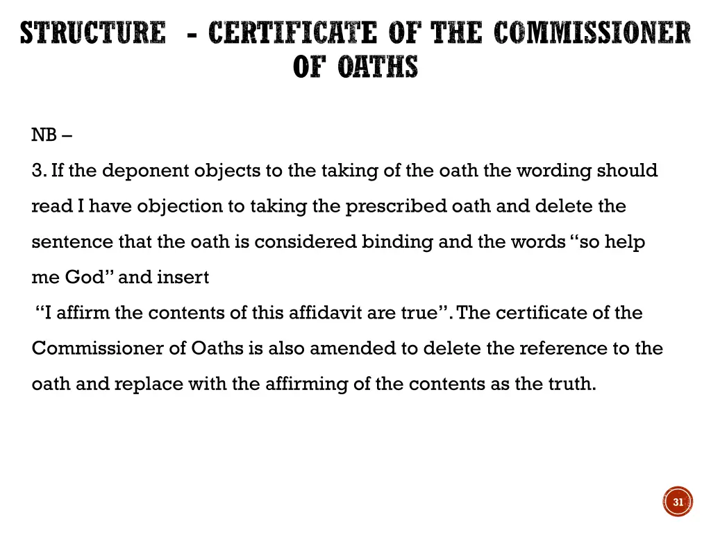 structure certificate of the commissioner of oaths 2