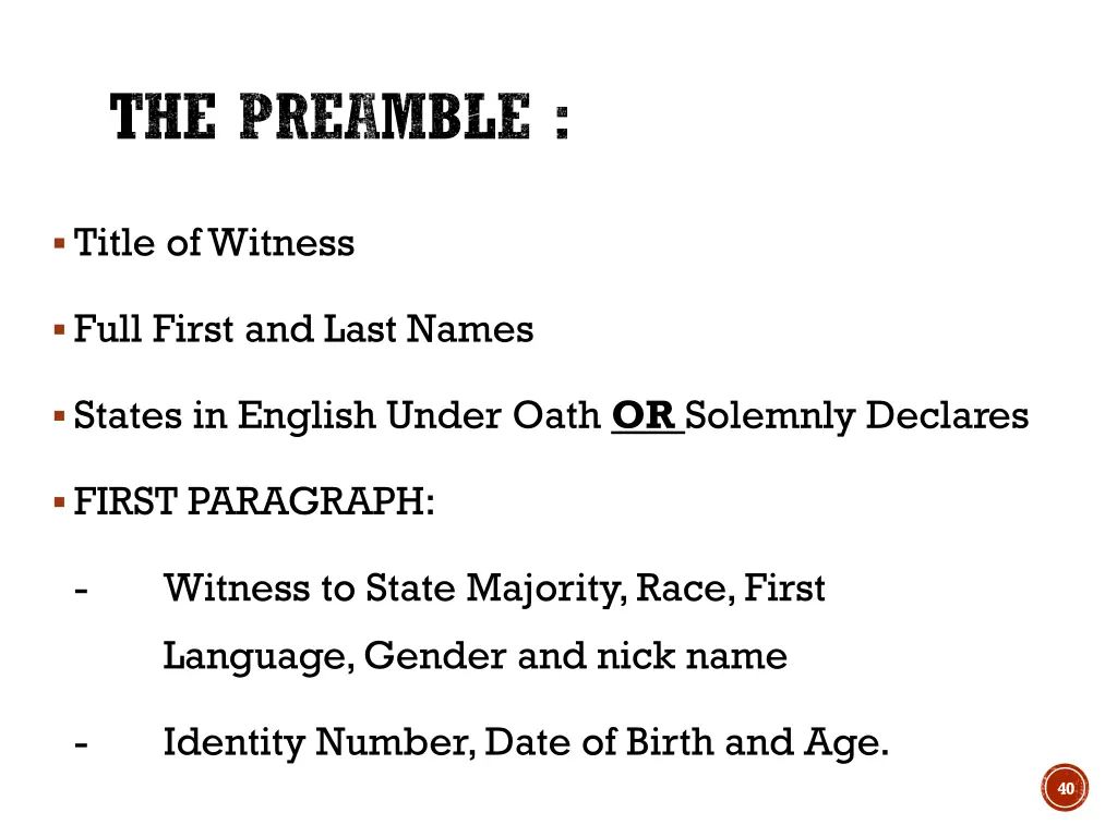 the preamble