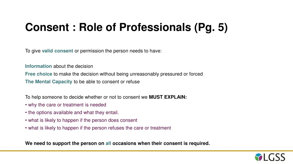 consent role of professionals pg 5