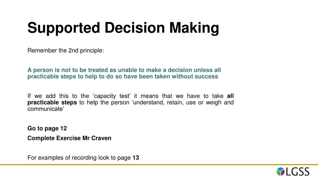 supported decision making