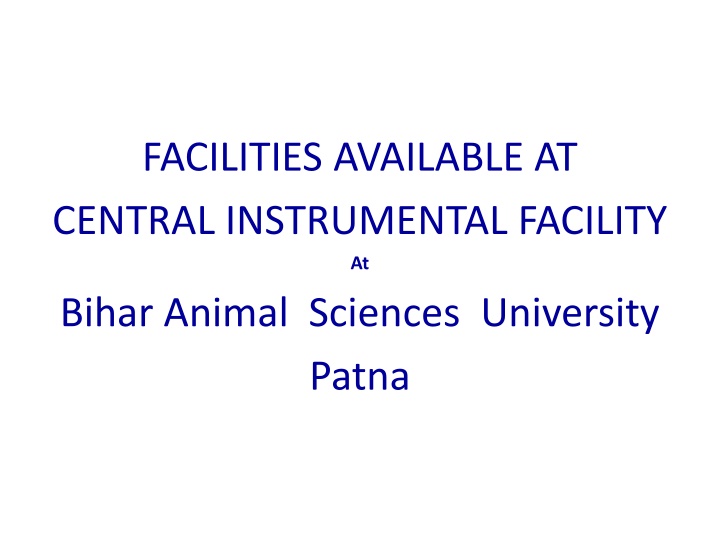 facilities available at central instrumental