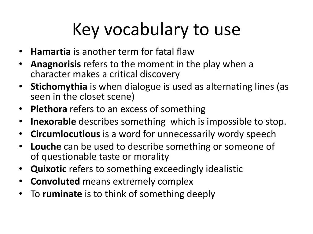 key vocabulary to use 2