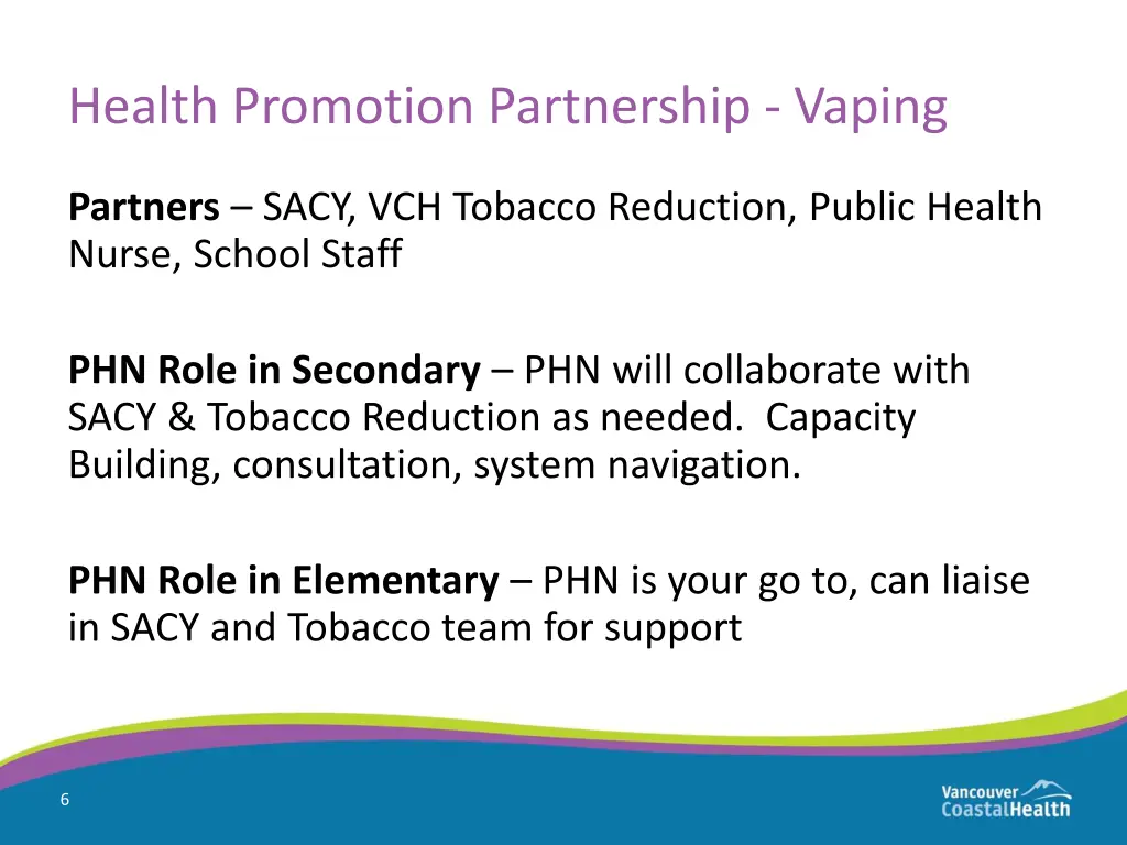 health promotion partnership vaping