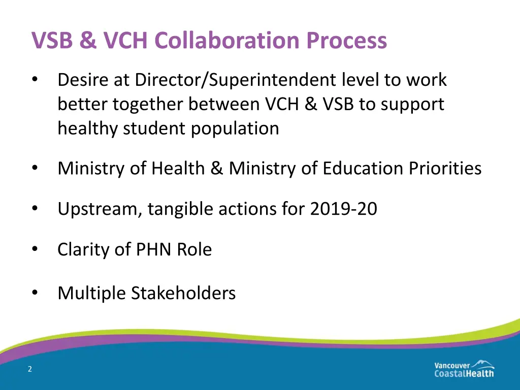 vsb vch collaboration process