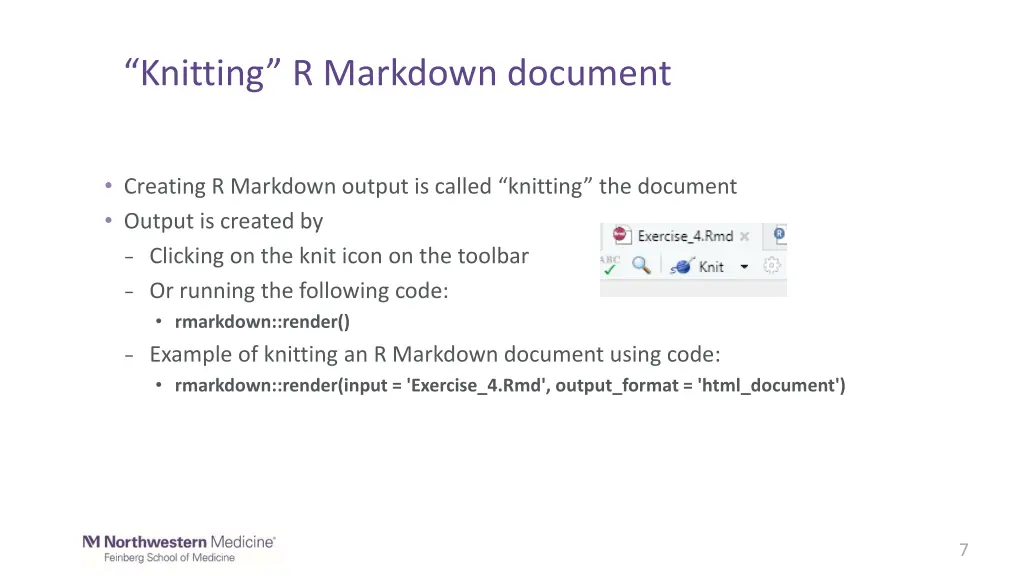 knitting r markdown document