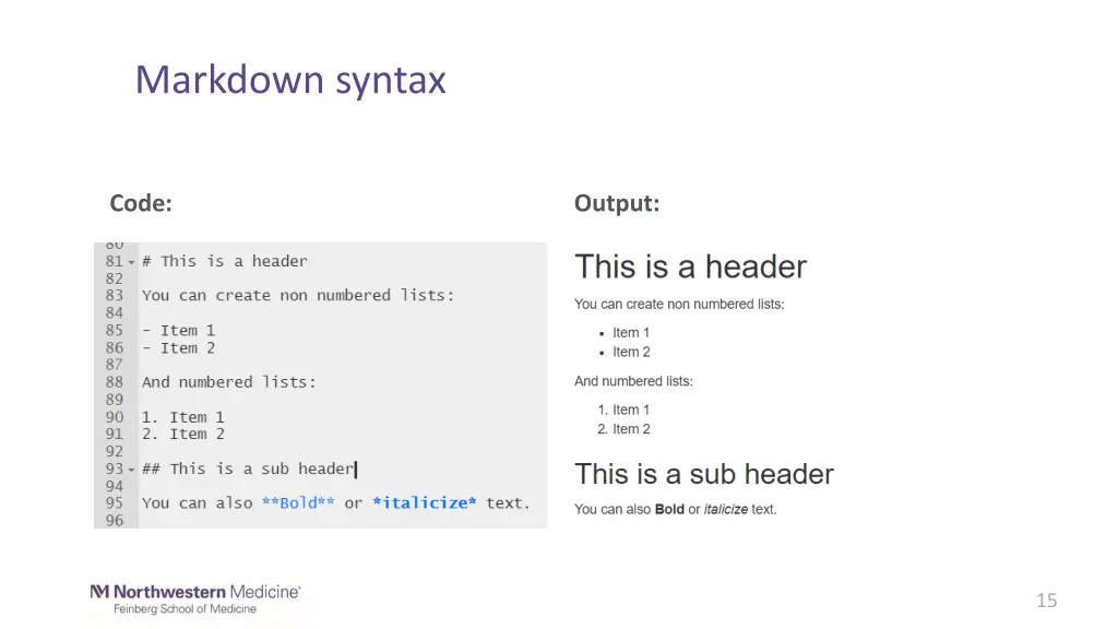 markdown syntax