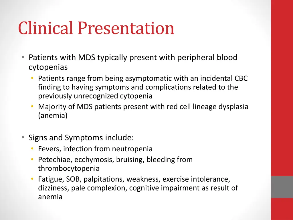 clinical presentation