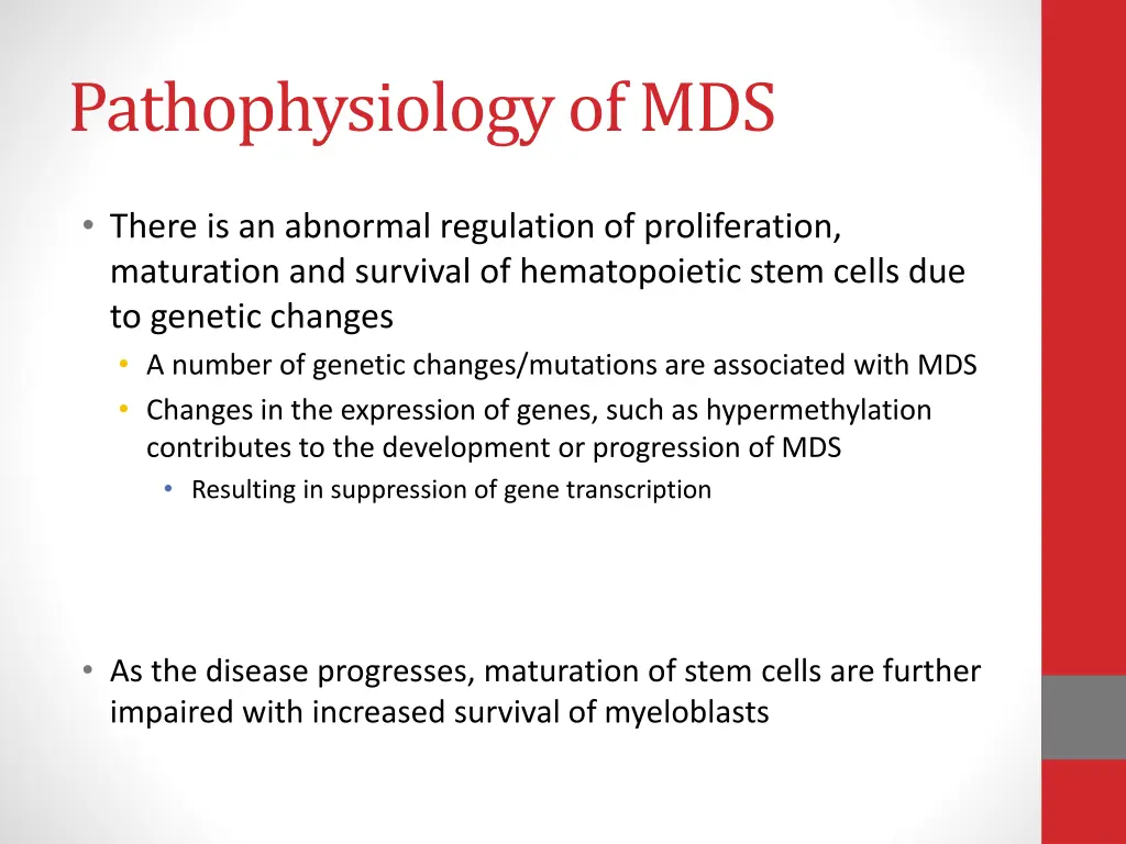 pathophysiology of mds