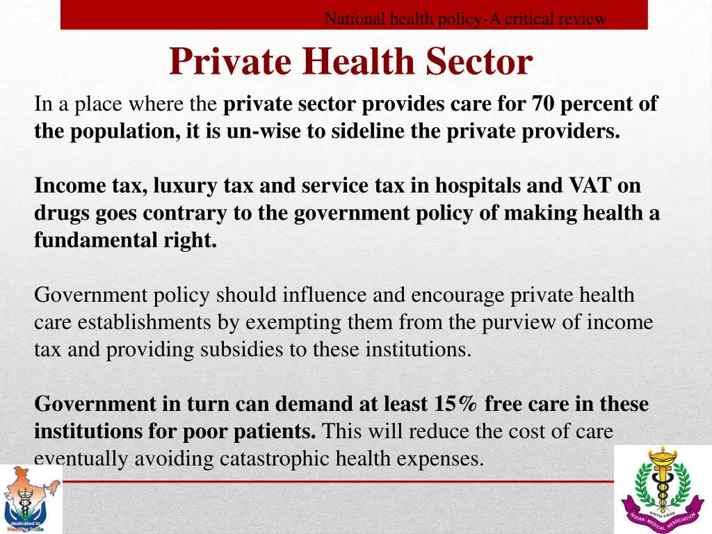 national health policy a critical review 12