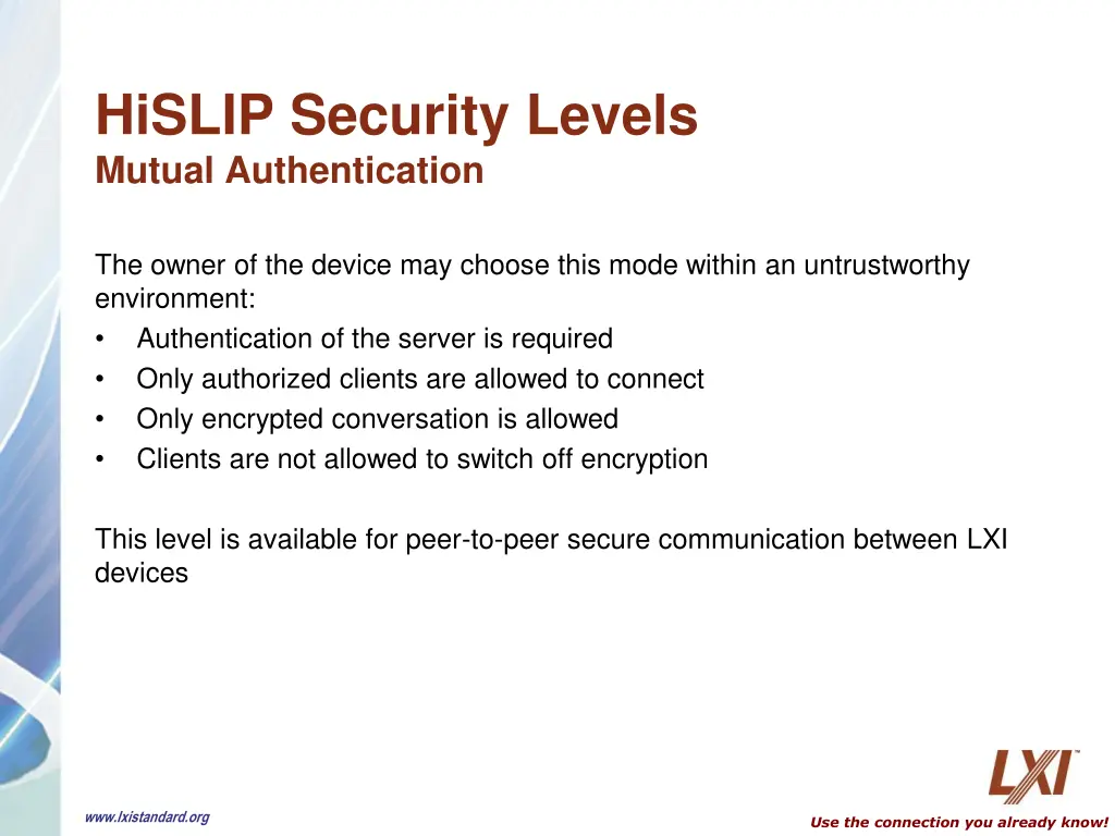 hislip security levels mutual authentication