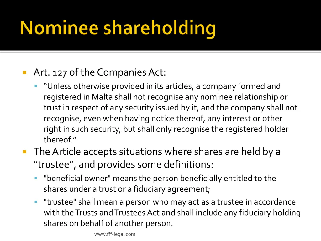 art 127 of the companies act unless otherwise