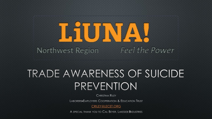 trade awareness of suicide prevention c hristina