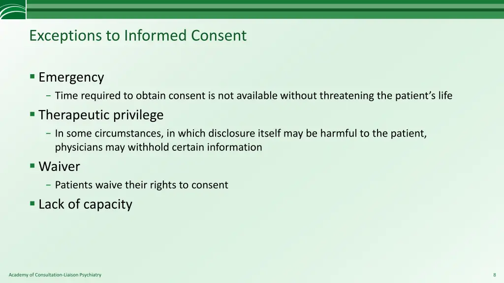 exceptions to informed consent