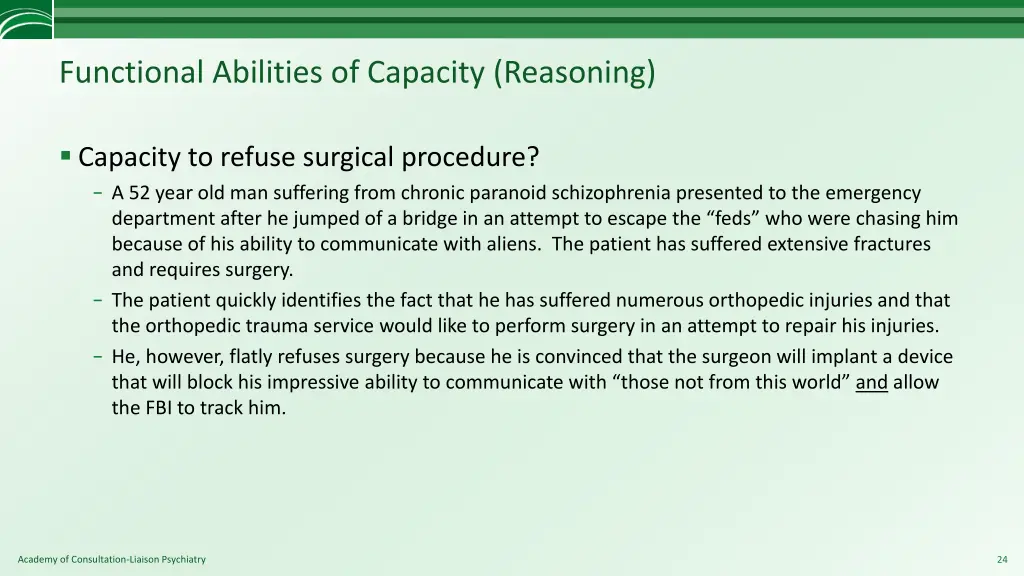 functional abilities of capacity reasoning 1