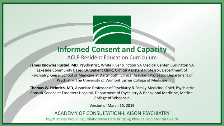 informed consent and capacity aclp resident