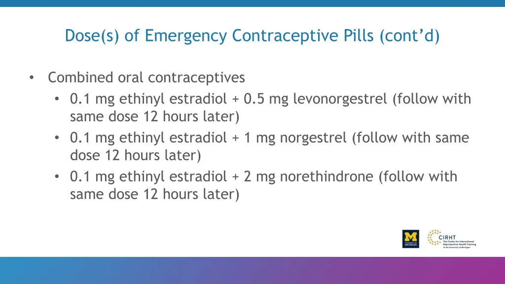 dose s of emergency contraceptive pills cont d 1